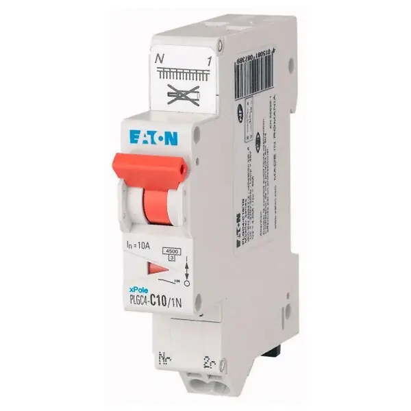 EATON Disjoncteur auto 10A Ph+N, borne à ressort, 4,5kA courbe C 230V, 45kA, courbe C, 10A, PH+N EATON CAPRI Livraison Express
