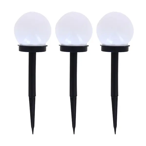 Dernier Modèle Lot de 3 piquets solaires LED boule - RVB multicolore - IP44 XANLITE
