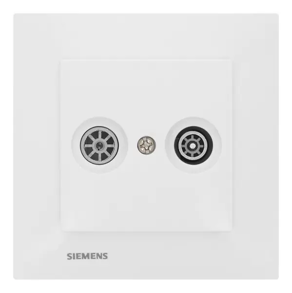 Nouvelle Collection SIEMENS Prise TV /FM Blanc Delta Viva + Plaque Blanc