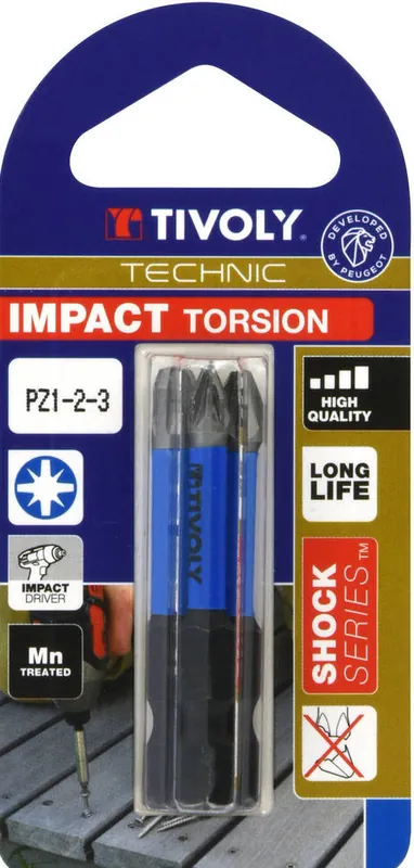 Embout Pozidriv impact 1/2/3 par 3 - TIVOLY Prix Promo
