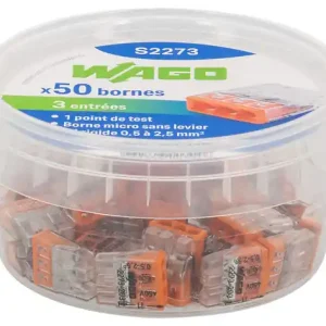 WAGO Flacon de 50 mini bornes 3 fils S2273 Commander Vite