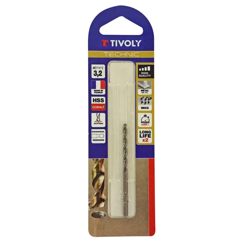 Promotion Saisonnière Foret métal Technic HSS diamètre 3,20 mm - TIVOLY