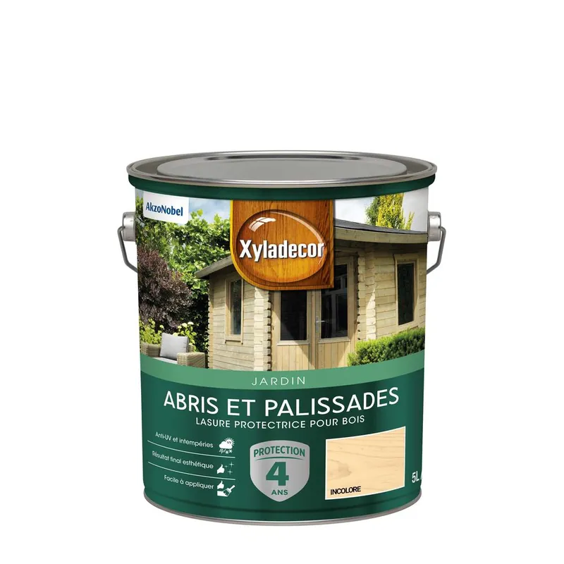 Lasure protectrice pour bois extérieur abris et palissades mat incolore 5 L XYLADECOR Remise