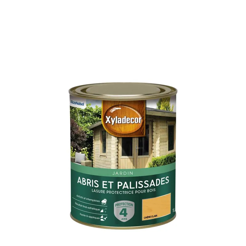 Lasure protectrice pour bois extérieur abris et palissades mat chêne clair 1L XYLADECOR Quantité Limitée