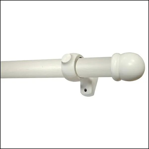 Kit tringle à rideaux bois laqué blanc - L.150cm Diam.28mm MOBOIS Top Vente