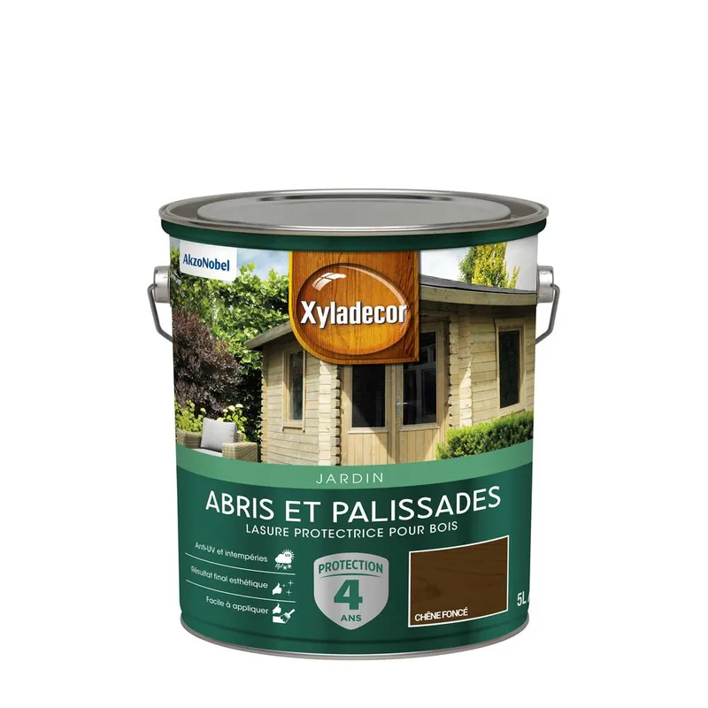 Meilleur Prix Lasure protectrice pour bois extérieur abris et palissades mat chêne foncé 5L XYLADECOR