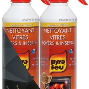 Lot x2 nettoyant vitres foyers inserts - 500ml PYROFEU Réduction