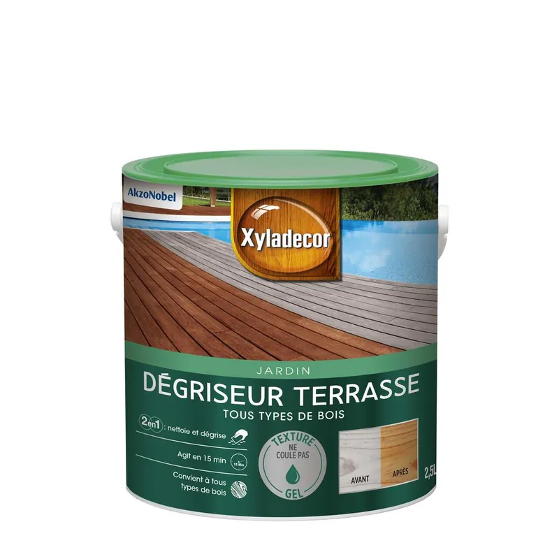 Achat Immédiat Degriseur pour terrasse mat incolore 2,5L XYLADECOR