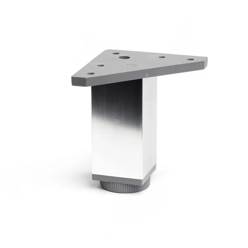 Pied carré réglable hauteur 100 mm aluminium REI Vente Directe