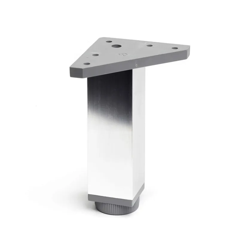 Pied carré réglable hauteur 150 mm aluminium REI Usine Directe