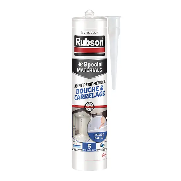 Bon Marché Mastic joint périphérique - Aqueux - Gris - 300ml RUBSON