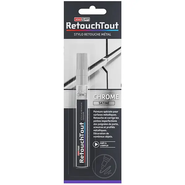 Retour Gratuit Stylo retouche métal - Chrome satiné - 6ml SOLOPLAST