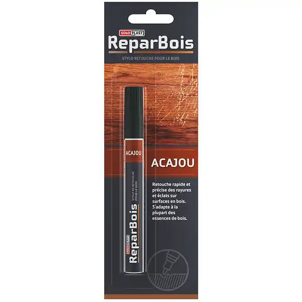 Stylo retouche bois Acajou 4ml SOLOPLAST Acheter En Ligne