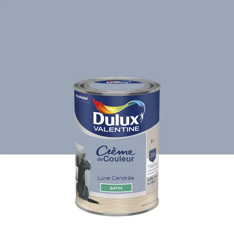 Peinture crème de couleur Lune Cendrée Satin 1,25 L - DULUX VALENTINE Offre Limitée