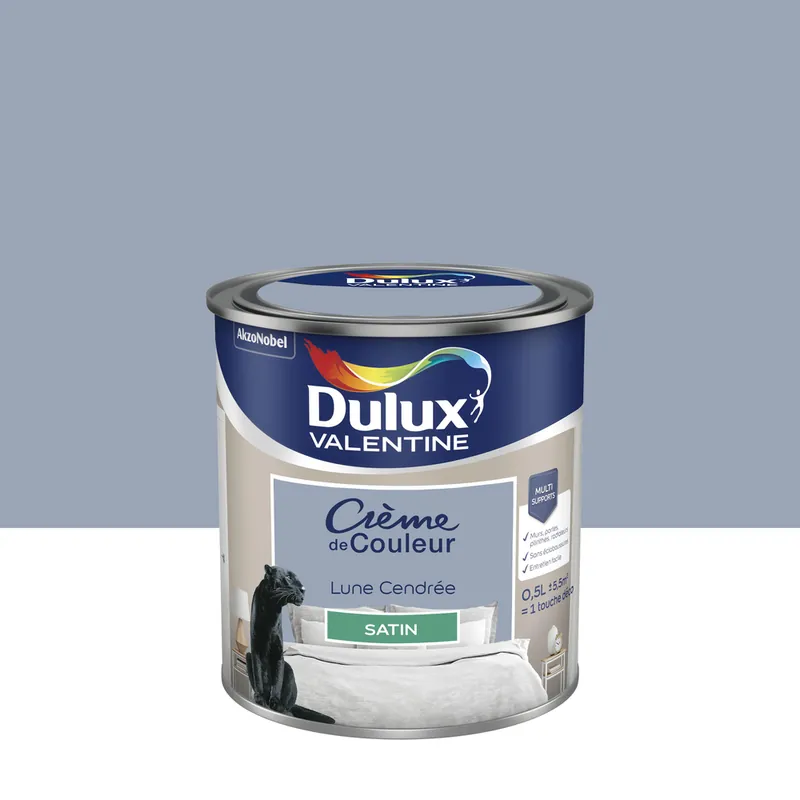 Peinture crème de couleur Lune Cendrée Satin 0.5 L - DULUX VALENTINE Commander Maintenant