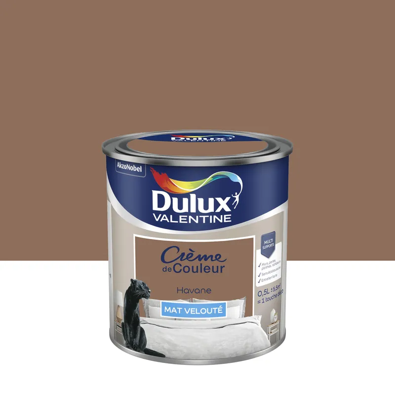 Offre Du Jour Peinture crème de couleur Havane Mat 0.5 L - DULUX VALENTINE