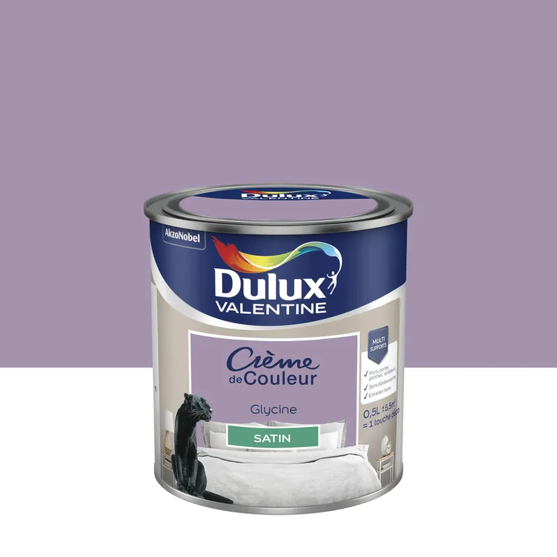 Peinture crème de couleur Glycine Satin 0.5 L - DULUX VALENTINE Meilleur Prix