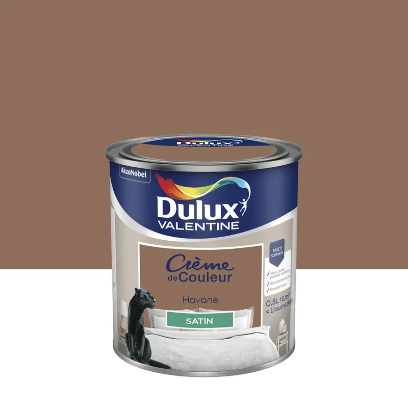 Nouvelle Collection Peinture crème de couleur Havane Satin 0.5 L - DULUX VALENTINE