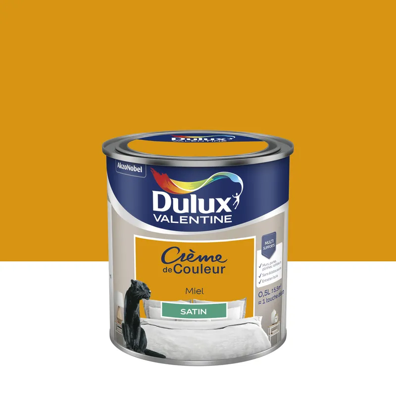 Petit Prix Peinture crème de couleur Miel Satin 0.5 L - DULUX VALENTINE