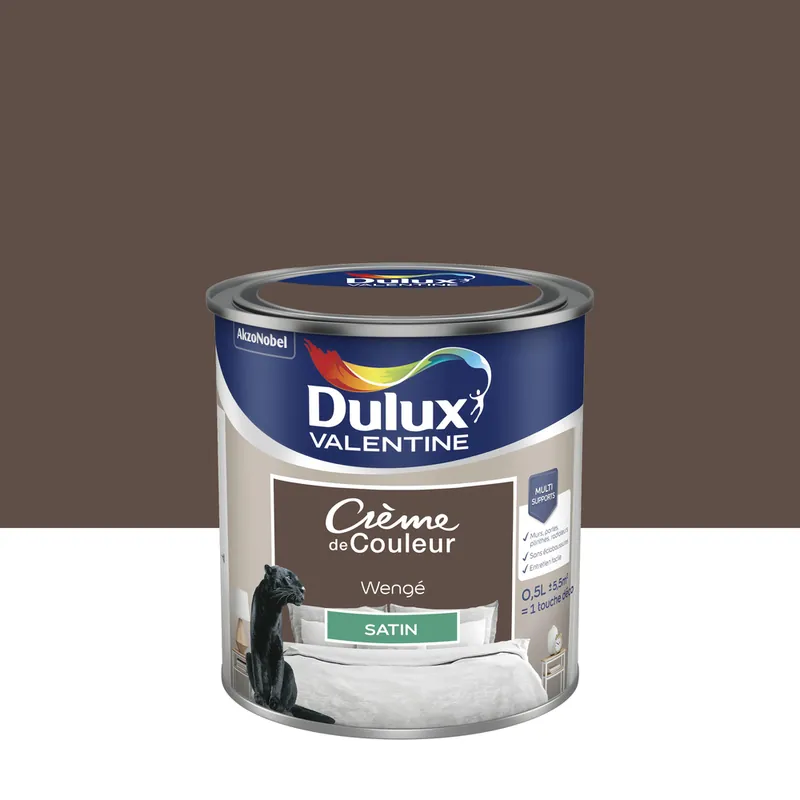 Peinture crème de couleur Wengé Satin 0.5 L - DULUX VALENTINE Jusqu'à Épuisement Des Stocks