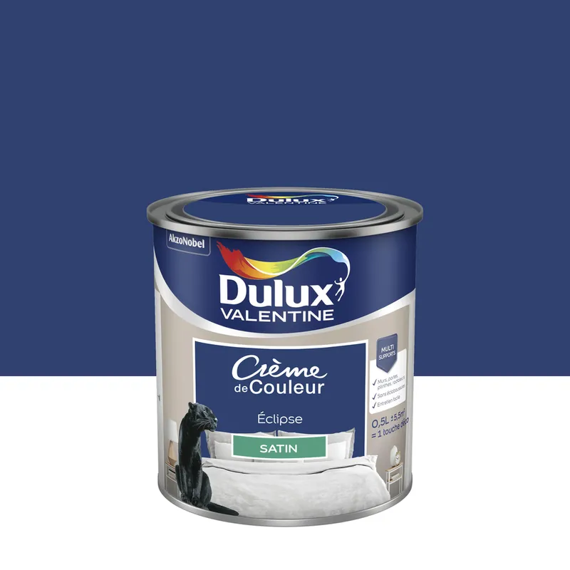Peinture crème de couleur Éclipse Satin 0.5 L - DULUX VALENTINE Expédié Aujourd'hui