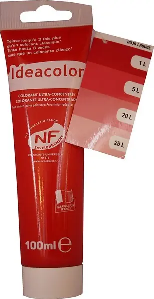 Colorant ultra-concentré 100ml - Rouge - Toutes peintures IDEACOLOR Vente Flash