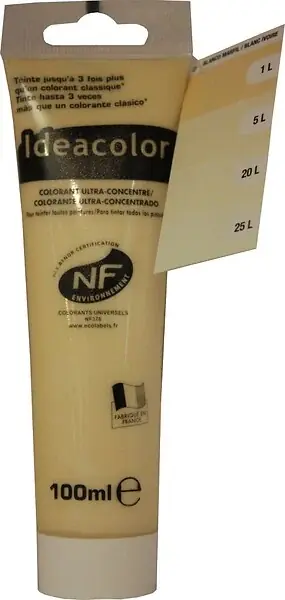 Colorant ultra concentré - 100ml - Blanc Ivoire IDEACOLOR Offre Exclusive