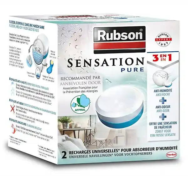 Recharge humidité 3-en-1 Sensation Pure - Neutre - Lot 2 RUBSON Jusqu'à Épuisement Des Stocks