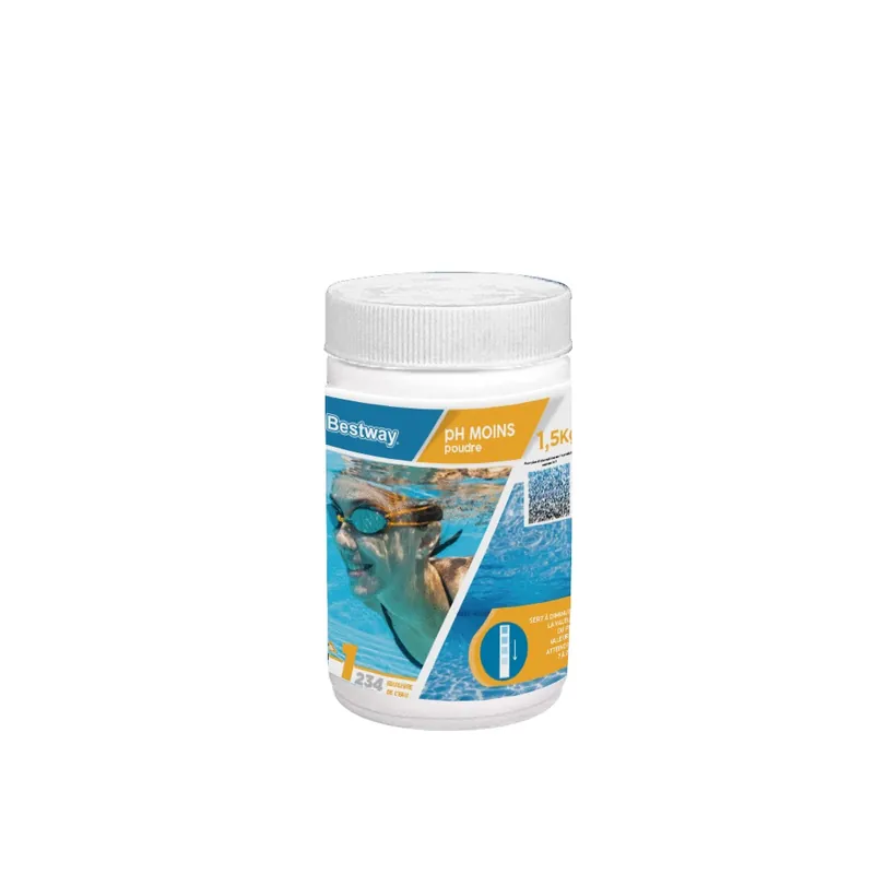 Certifié Régulateur piscine PH MOINS poudre seau de 1,5 kg BESTWAY