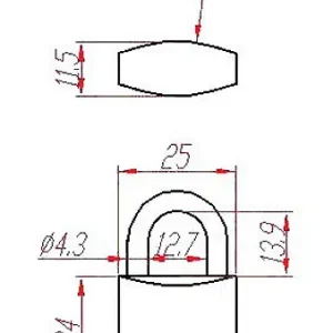 Cadenas standard laiton UNO 25mm s‘entrouvrant anse en U - HERACLES - I-CAD25MV Expédition Rapide