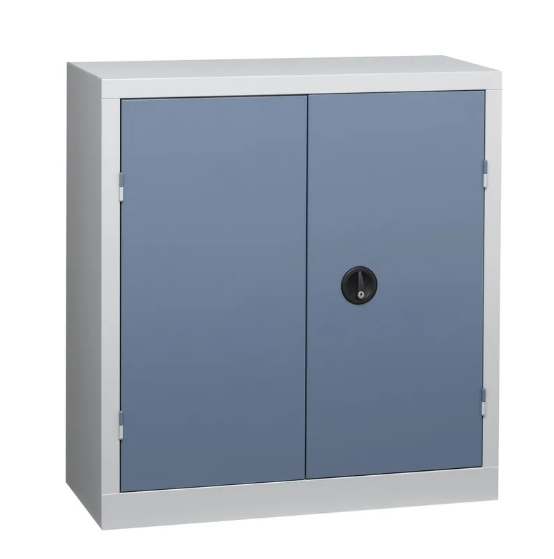 Vente Flash Armoire haute industrielle avec portes battantes gris/bleu 100 x 120 x 53 - SNOR