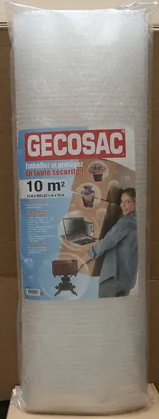 Film à bulles 1 x 10 m - Protection fragile - 63 microns GECOSAC Commander Vite