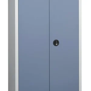 Armoire haute industrielle avec portes battantes gris/bleu 198 x 120 x 53 - SNOR Offre Spéciale
