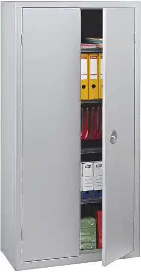 Armoire monobloc avec portes battantes gris perle 180 x 90 x 43 - SNOR Livraison Express
