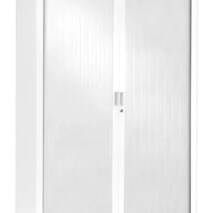 Armoire monobloc avec portes rideaux blanc 198 x 120 x 43 - SNOR Commande En Gros