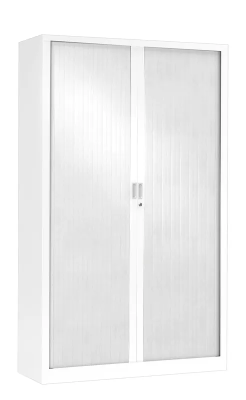 Armoire monobloc avec portes rideaux blanc 198 x 120 x 43 - SNOR Commande En Gros