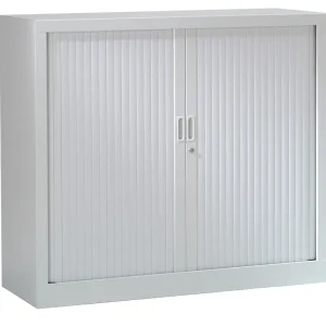 Armoire monobloc avec portes rideaux gris perle 100 x 120 x 43 - SNOR Dernière Chance