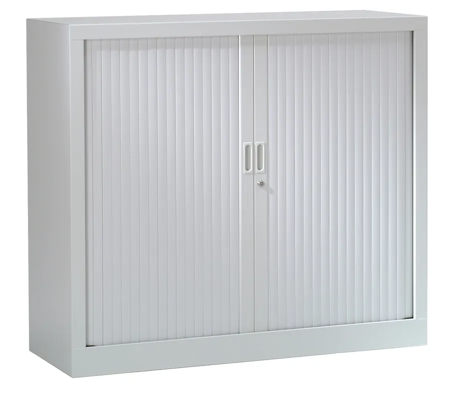 Armoire monobloc avec portes rideaux gris perle 100 x 120 x 43 - SNOR Dernière Chance