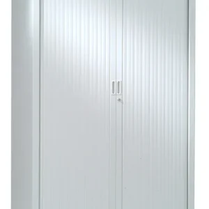 Armoire monobloc avec portes rideaux gris perle 198 x 120 x 43 - SNOR Satisfait Ou Remboursé