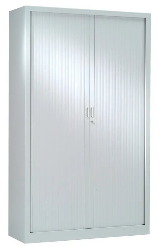 Armoire monobloc avec portes rideaux gris perle 198 x 120 x 43 - SNOR Satisfait Ou Remboursé