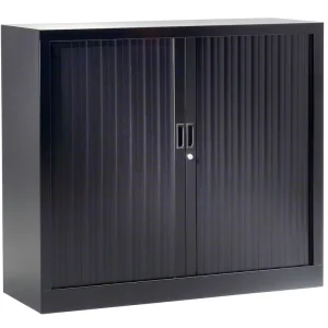 Offre Limitée Armoire monobloc avec portes rideaux noir 100 x 120 x 43 - SNOR