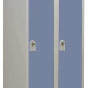 Vestiaire monobloc industrie propre 2 colonnes perle/bleu 180 x 60 x 50 - SNOR Achat Immédiat