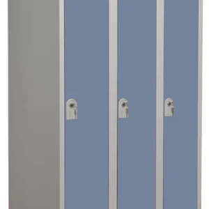 Vestiaire monobloc industrie propre 3 colonnes perle/bleu 180 x 90 x 50 - SNOR Super Prix