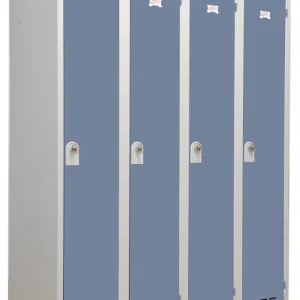 Vestiaire monobloc industrie propre 4 colonnes perle/bleu 180 x 120 x 50 - SNOR Acheter Direct