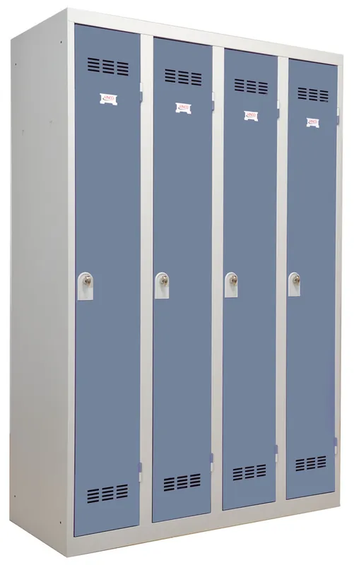 Vestiaire monobloc industrie propre 4 colonnes perle/bleu 180 x 120 x 50 - SNOR Acheter Direct