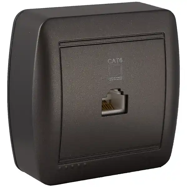 Prise RJ45 Cat 6 en saillie - Noir graphite - Solera Promotion Saisonnière