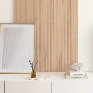 Pas Cher Panneau décoratif MDF 3D Latt pepper oak sur fond blanc - Lot de 2 - 20 x 287 x 2500 mm - AJ TIMBER