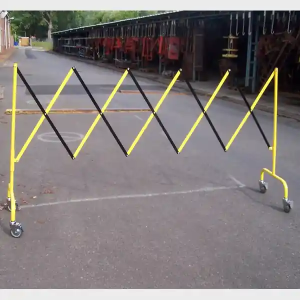 Barrière de chantier sur roulette droite extensible jaune et noir MOTTEZ Top Vente