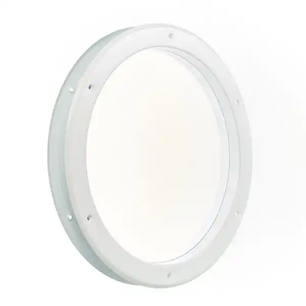 Hublot de porte métal rond blanc diamètre 39 cm MOTTEZ Bon Marché