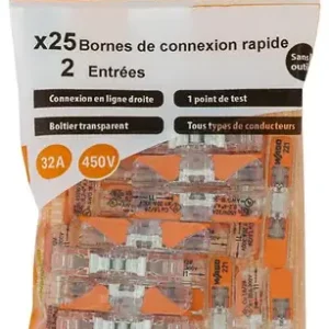 WAGO Sachet de 25 bornes 2 entrées en ligne S221 Prix Réduit